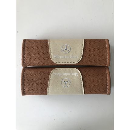 Pad Fit For Mercedes Ben z 2Pcs Brown High Quality Car Seat Belt Shoulder Cover