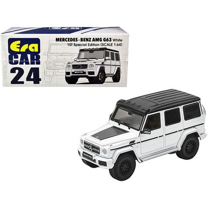 Mercedes Benz AMG G63 White with Black Top 1st Special Edition 1/64 Diecast M...