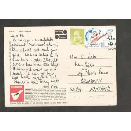 Postcard Canary Islands Tenerife John Hinde 2CT26 El Tiede and Roque Cinchado