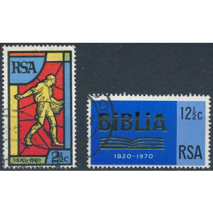 150ᵗʰ Anniv of Bible Society - South Africa 1970 - F H - SG 301/2 (G)