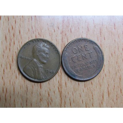 1948 USA 1 Cent Lincoln Wheat Coin