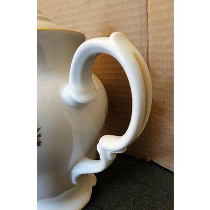 Royal Kent Collection Poland White With Gold & Floral Roses Design China Tea Pot