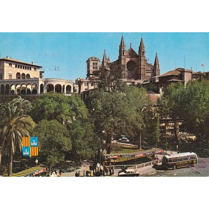 Palma de Mallorca Plaza Reina Spain Postcard posted creased