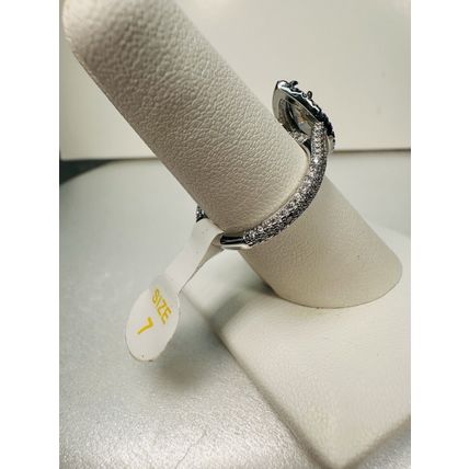NWT Bomb Party Sz7 Revealed Ring Jewelry RBP Marquise Maroon Rainbow Rhodium Pl