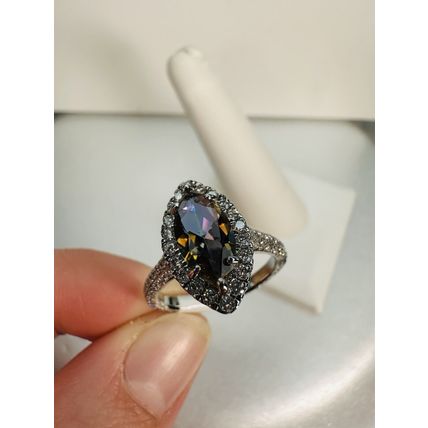 NWT Bomb Party Sz7 Revealed Ring Jewelry RBP Marquise Maroon Rainbow Rhodium Pl