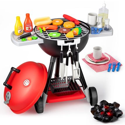 JOYIN 34 PCS Kitchen Toy Set, BBQ Play Grill, Cooking Toy Set, Little Chef Play,