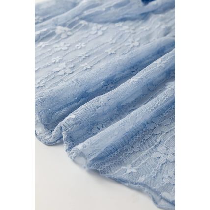 Ashleigh Blue Sheer Floral Lace Long Sleeve Slim Fit Top