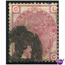 1874 SG144 3d Rose Plate 14 Good+ Used "LC"