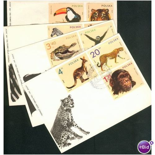 Poland FDC 1972 - SG 2147-2155 - Zoo Animals