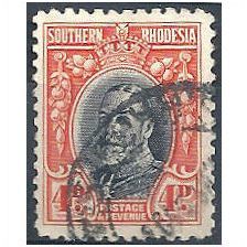S Rhodesia 1931 SG19 4d Black & Vermillion Fine Used.