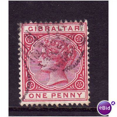 GIBRALTAR 1898 SG40 1d CARMINE FU 2