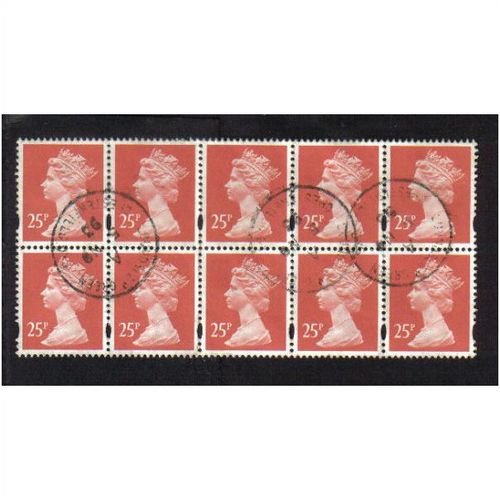 1993 GB ROSE-RED DEFINITIVE BLOCK 25P F/U SGY1683 REF1