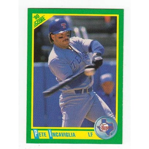 1990 Score Pete Incaviglia baseball card #93 – Rangers