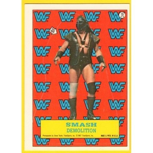 1987 Topps WWF Wrestling Sticker Smash Demolition #19 NM