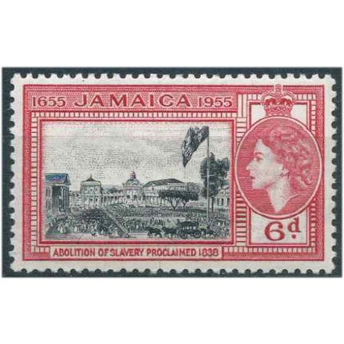 Jamaica 1955 SG158 6d Black & Carmine-Red Tercentennary Mounted Mint . ...