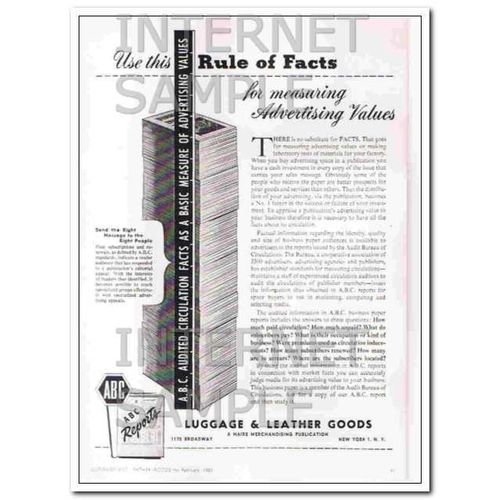 ABC REPORTS 1950 HAIRE MERCHANDISING PUBLICATION vintage ad