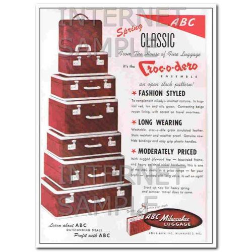 ABEL AND BACH INC 1950 spring classic Milwaukee ABC luggage vintage ad