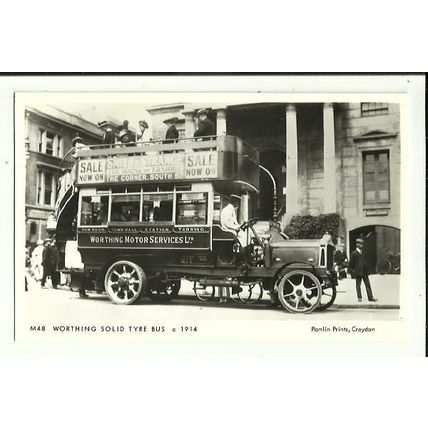 Sussex WORTHING Solid Tyre Bus Postrcard (Pamlin M48)