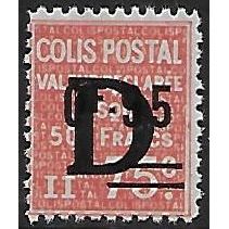 France Pa Mi 103: 95 c. on 75 c. orange-red Overprinted Parcel Stamp