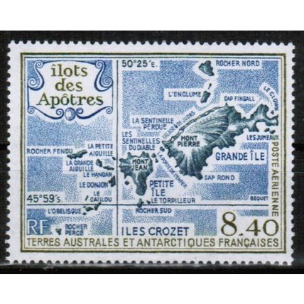 1989 FSAT / TAAF - Apostle Islands map15.50 Fr - Sc# C103 Mint NH