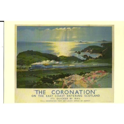 Advertising LNER THE CORONATION Postcard (Avon Anglia/British Rail BRP 43)