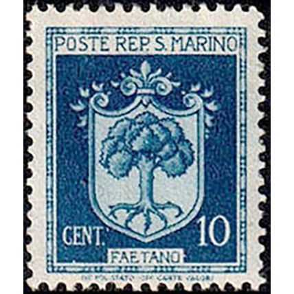 San Marino 1945 Coat of Arms 0.10c MNG Stamp Faetano