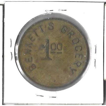 1909 Bennett's Market $1.00 token XF