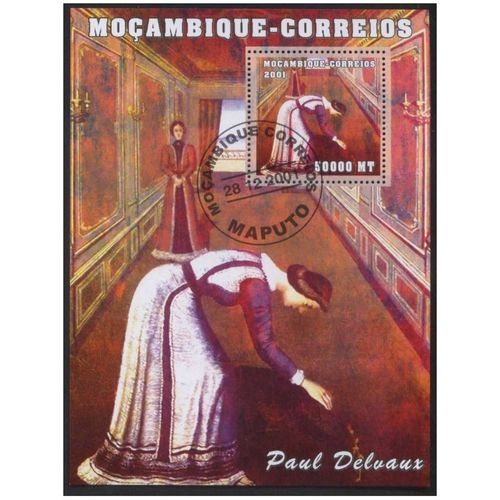 MOZAMBIQUE SHEET USED DELVAUX ART PAINTINGS