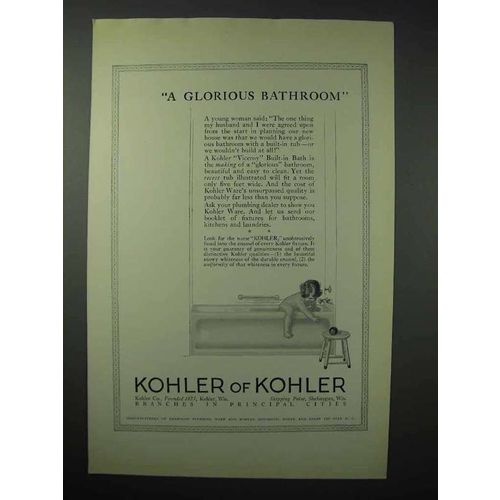 1923 Kohler of Kohler Viceroy Built-in Bath Ad