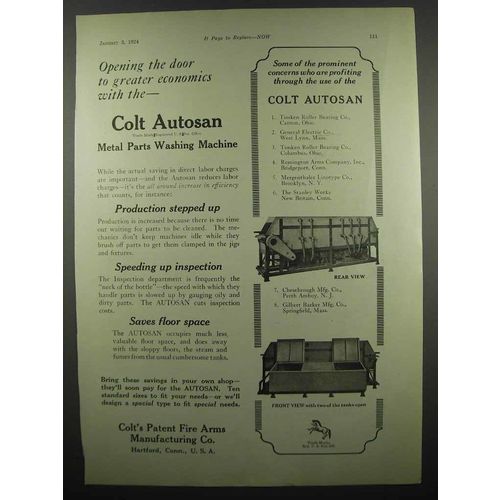1924 Colt's Patent Fire Arms Manufacturing Autosan Ad