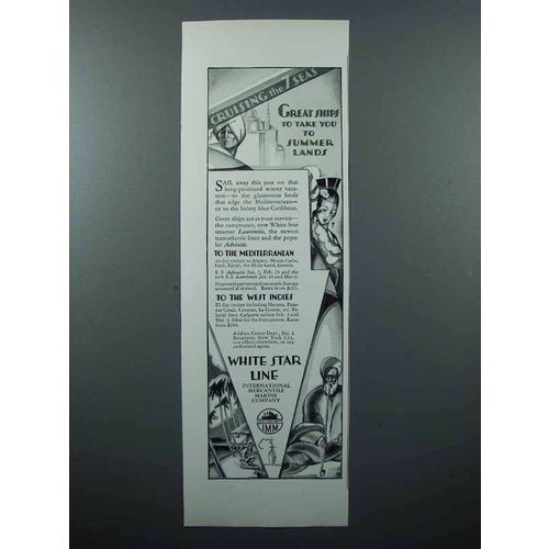 1928 White Star Line Cruise Ad - Great Ships