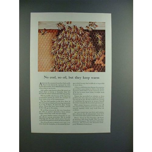 1943 Travelers Insurance Ad w/ Honeybee