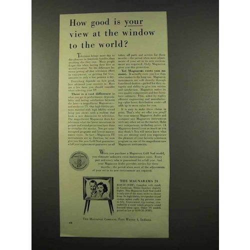 1956 Magnavox Magnarama 24 Television Ad - Your View