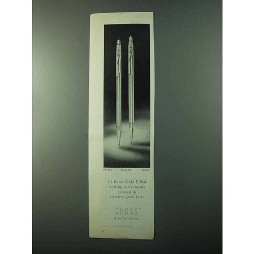 1971 Cross Pens Ad - 14 Karat Gold Filled
