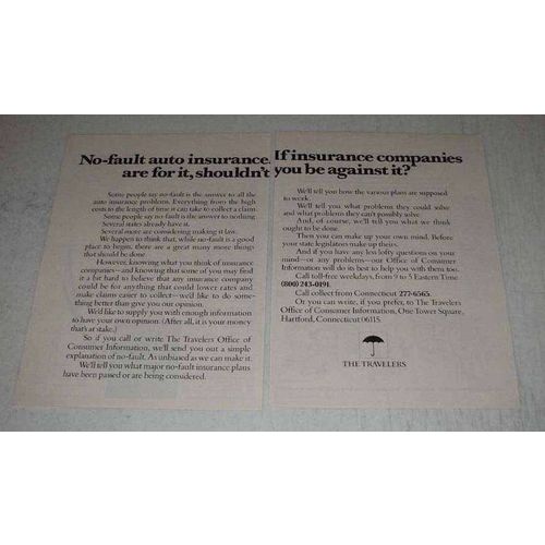 1971 Travelers Insurance Ad - No-Fault Auto Insurance