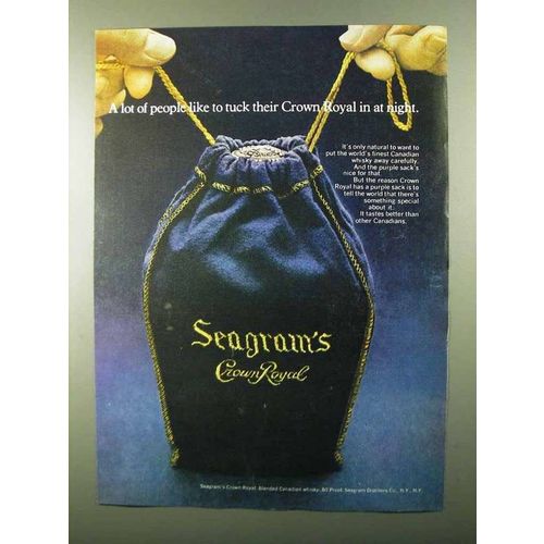 1971 Seagram's Crown Royal Whisky Ad - Tuck In at Night