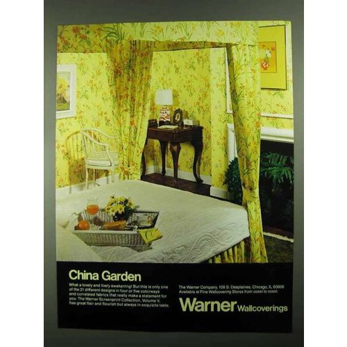 1981 Warner Wallcoverings Ad - China Garden