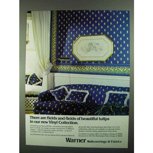 1981 Warner Wallcoverings & Fabrics Ad - Tulips