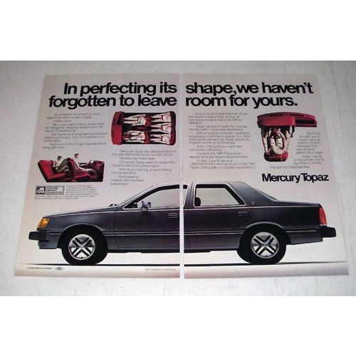 1985 Mercury Topaz Car Ad - Perfecting Its Shape