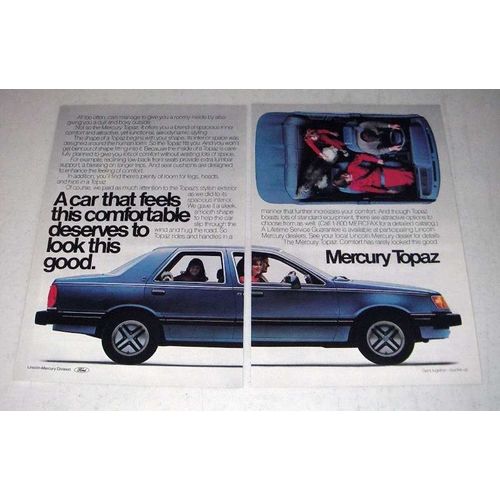 1985 Mercury Topaz Car Ad - Feels Comfortable!