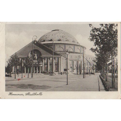 GB circa 1938 Hanover Stadhalle posted UK with 2 nice stamps on see others