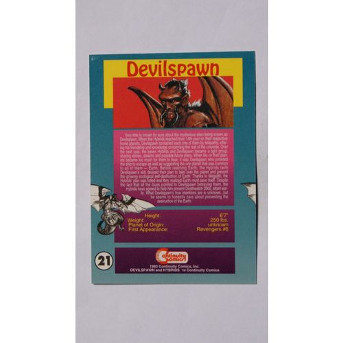 Continuity Comics promo trading Card # 21 Devilspawn (A) 1993