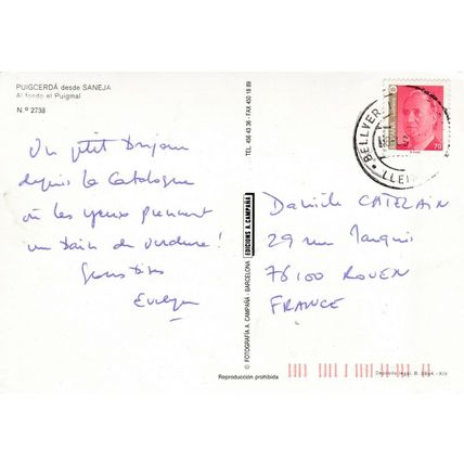 Puigcerda desde Saneja Spain Postcard posted VGC