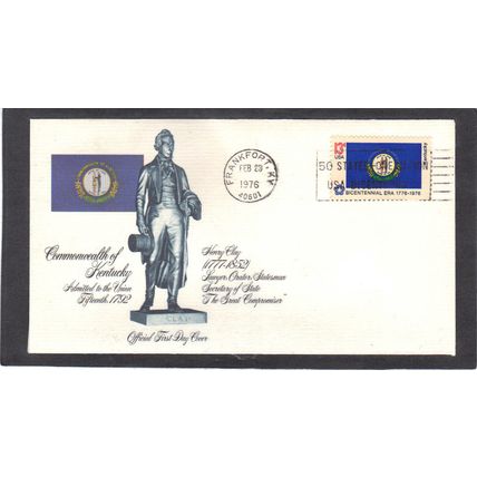 FDC Fleetwood 1647 13c Kentucky (Cachet-U/A) CV01170