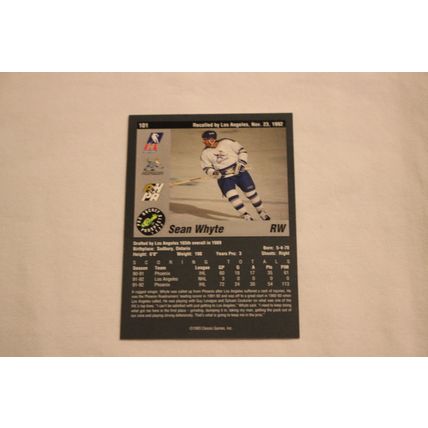 Sean Whyte 1993 Classic Pro Hockey Prospects NO. 101