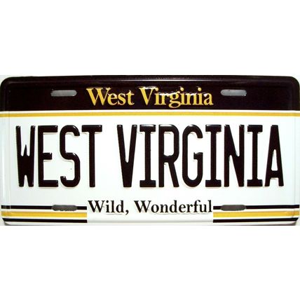 West Virginia State License Plate Novelty Fridge Magnet