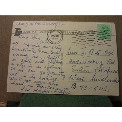 multiview, CLIFTONVILLE, MARGATE, KENT used postcard by Elgate 1984 pm 7 views =
