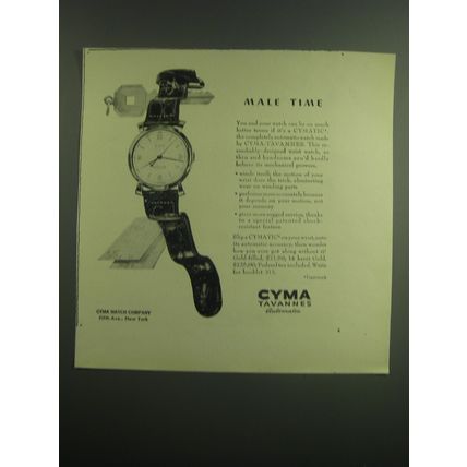 1949 Cyma Cyamatic Watch Advertisement - Male Time