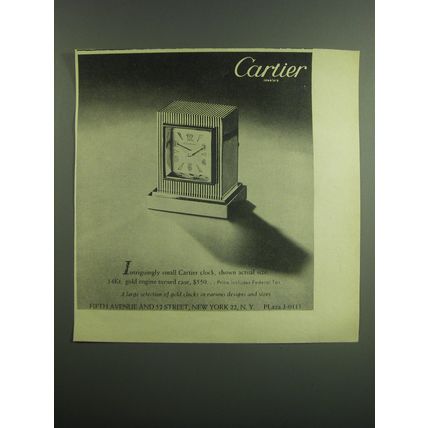 1949 Cartier Clock Advertisement - Cartier Jewelers