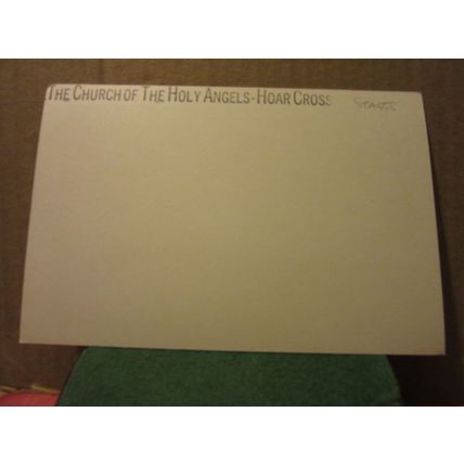 CHURCH OF THE HOLY ANGELS, HOAR CROSS, STAFFORDSHIRE .unused postcard blank back